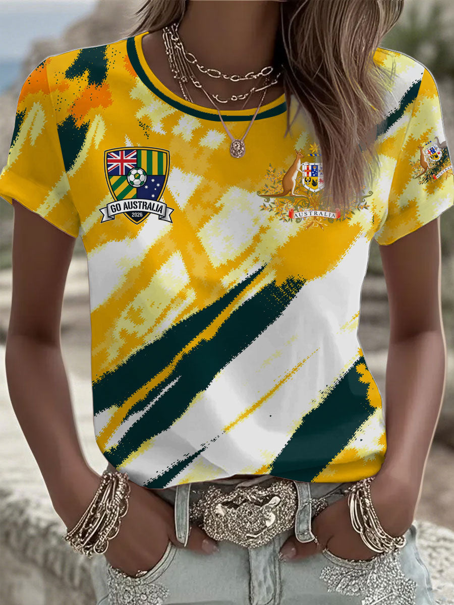 Women's  Australian Football lover Print short-sleeved T-shirt