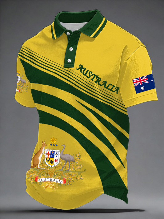 Men's  Australian Football lover Print polo shirt