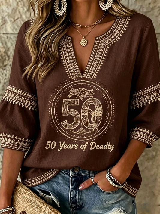Women's  AU Aboriginal Art NAIDOC Week  Casual V-Neck Top