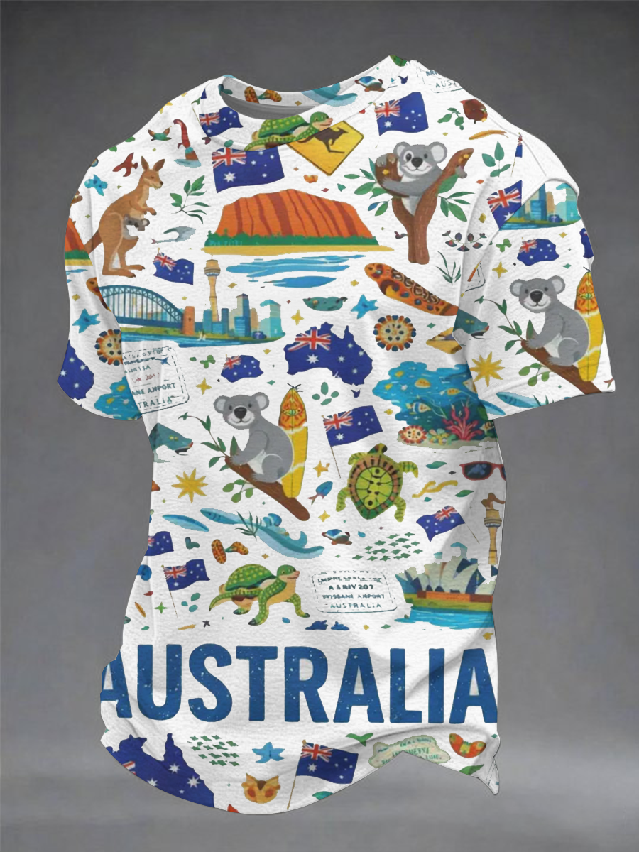 Men's Australian Print short sleeves t-shirt