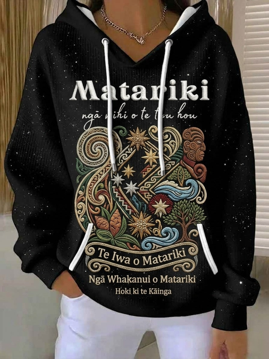 Women's Maori Art Matariki Printed Hoodie