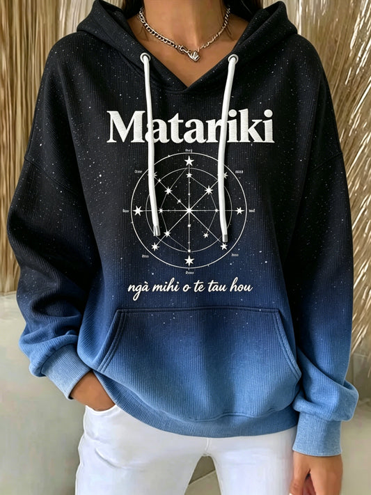 Women's Maori Art Matariki Printed Hoodie