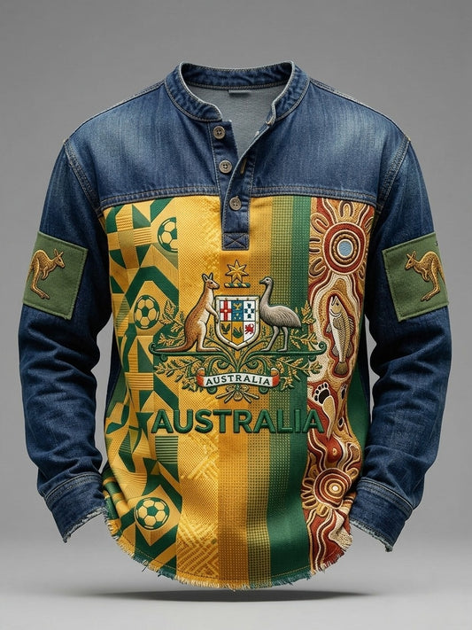 Men's  Retro Australian Football V-Neck Jersey