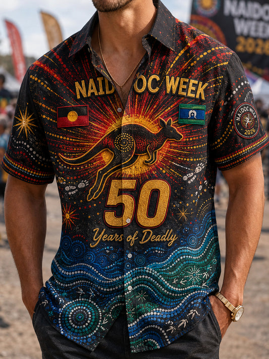 Men's  Naidoc Week Australia  Shirt Short Sleeve