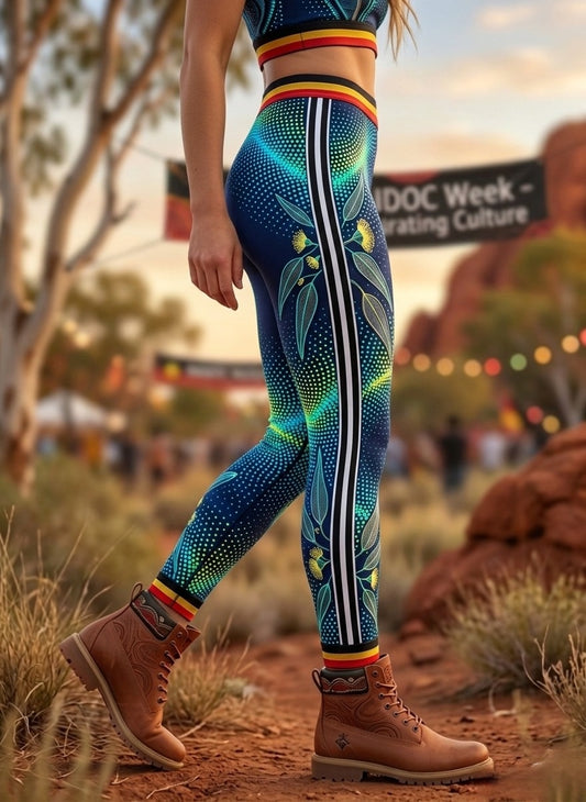Women's AU Aboriginal Art NAIDOC Week Sports Stretch Leggings