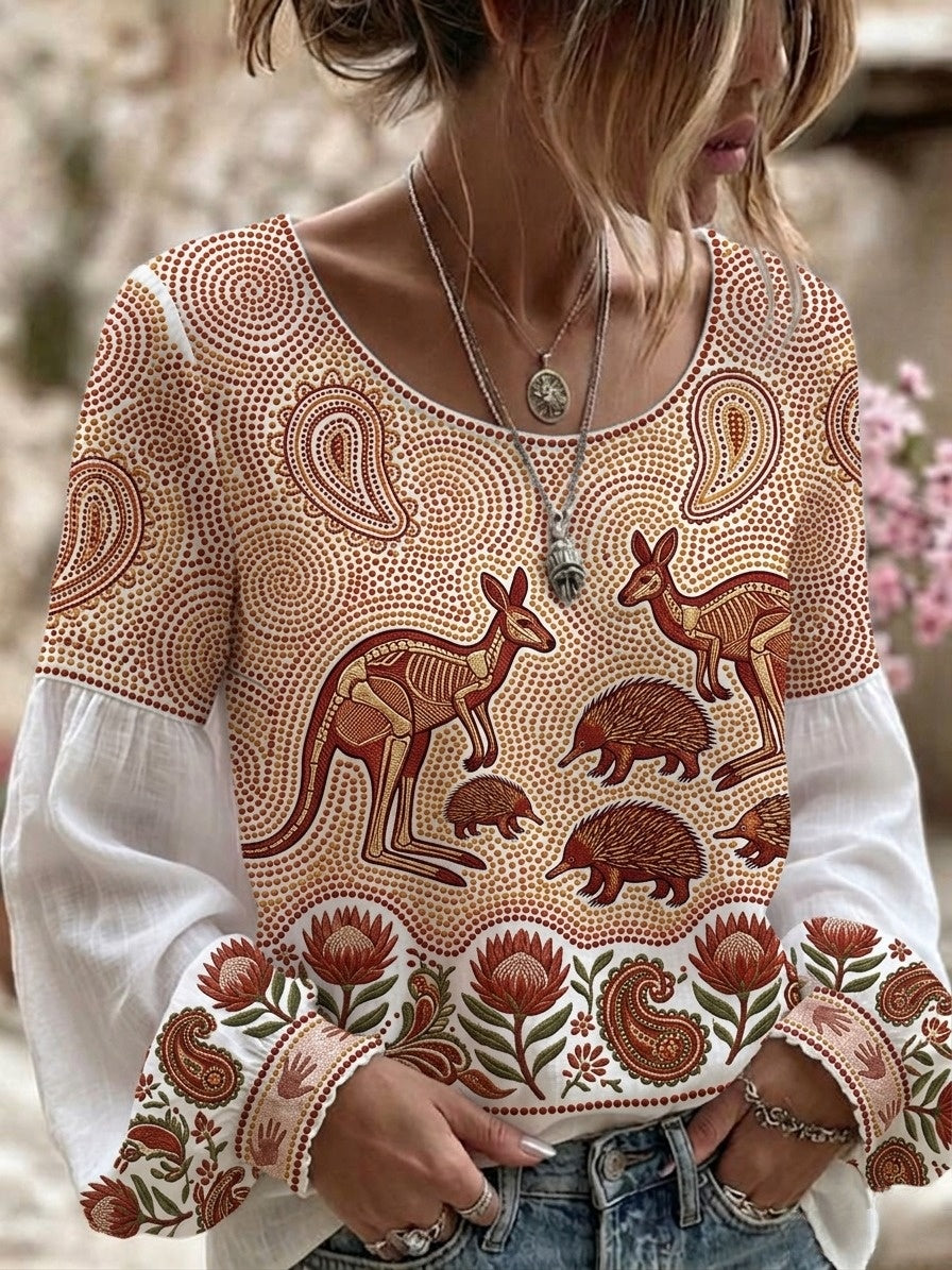 Women's AU Aboriginal Art NAIDOC Week Printed Top