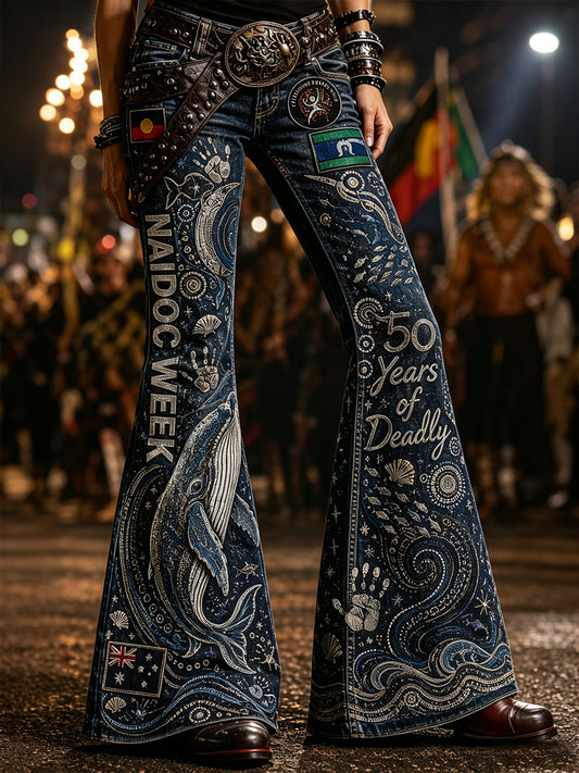Women's NAIDOC WEEK Australia Art Print Flared Trousers