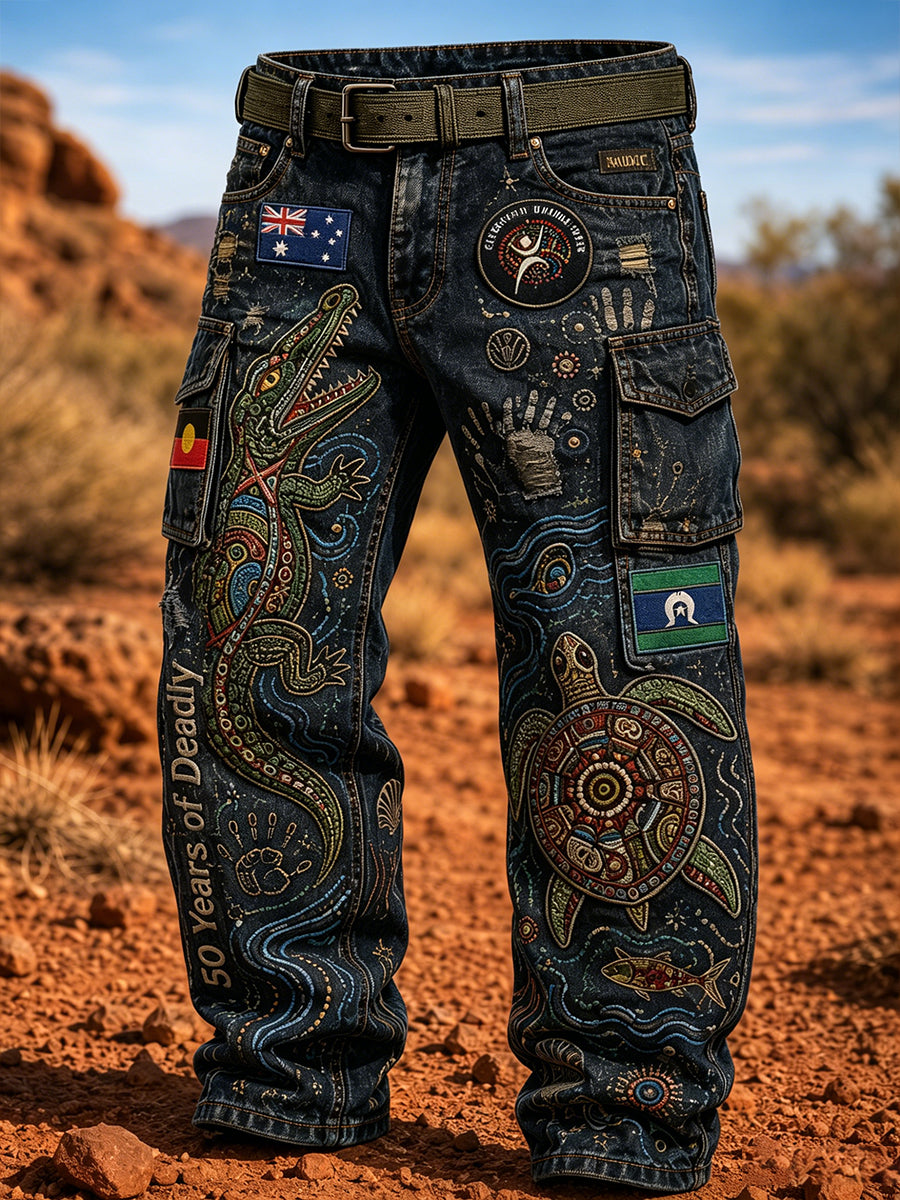Men's NAIDOC WEEK Australia Retro Business Style Casual Work Trousers