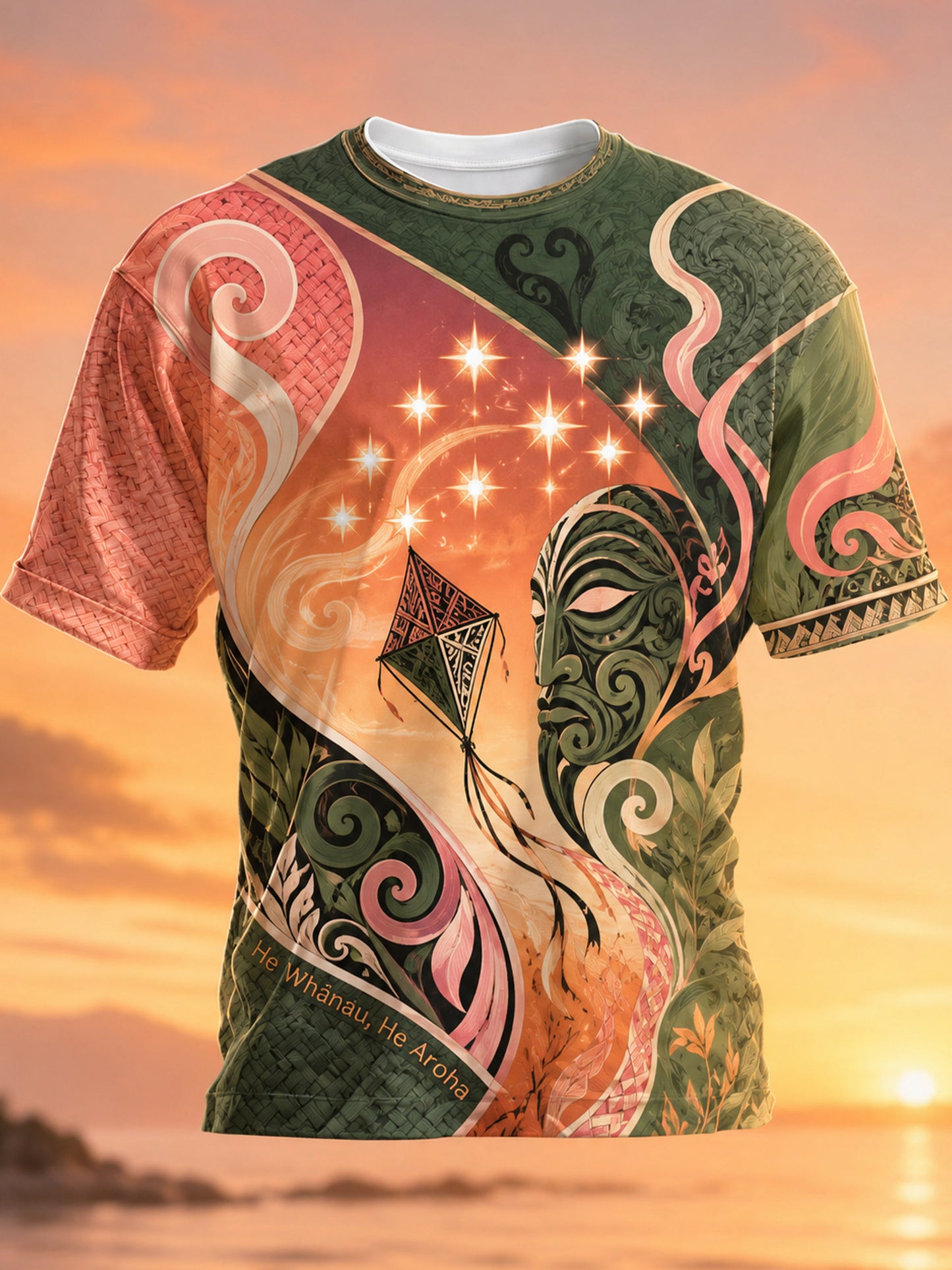 Men's New Zealand Maori Culture Maori New Year Elements Art Print T-Shirt
