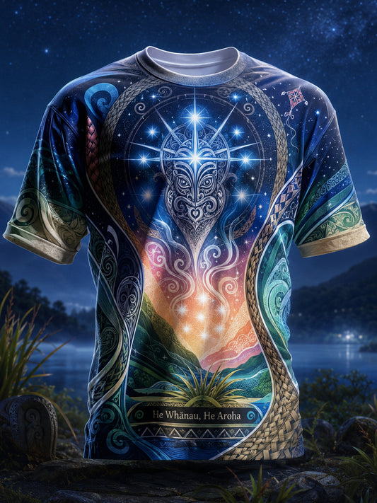 Men's New Zealand Maori Culture Maori New Year Elements Art Print T-Shirt