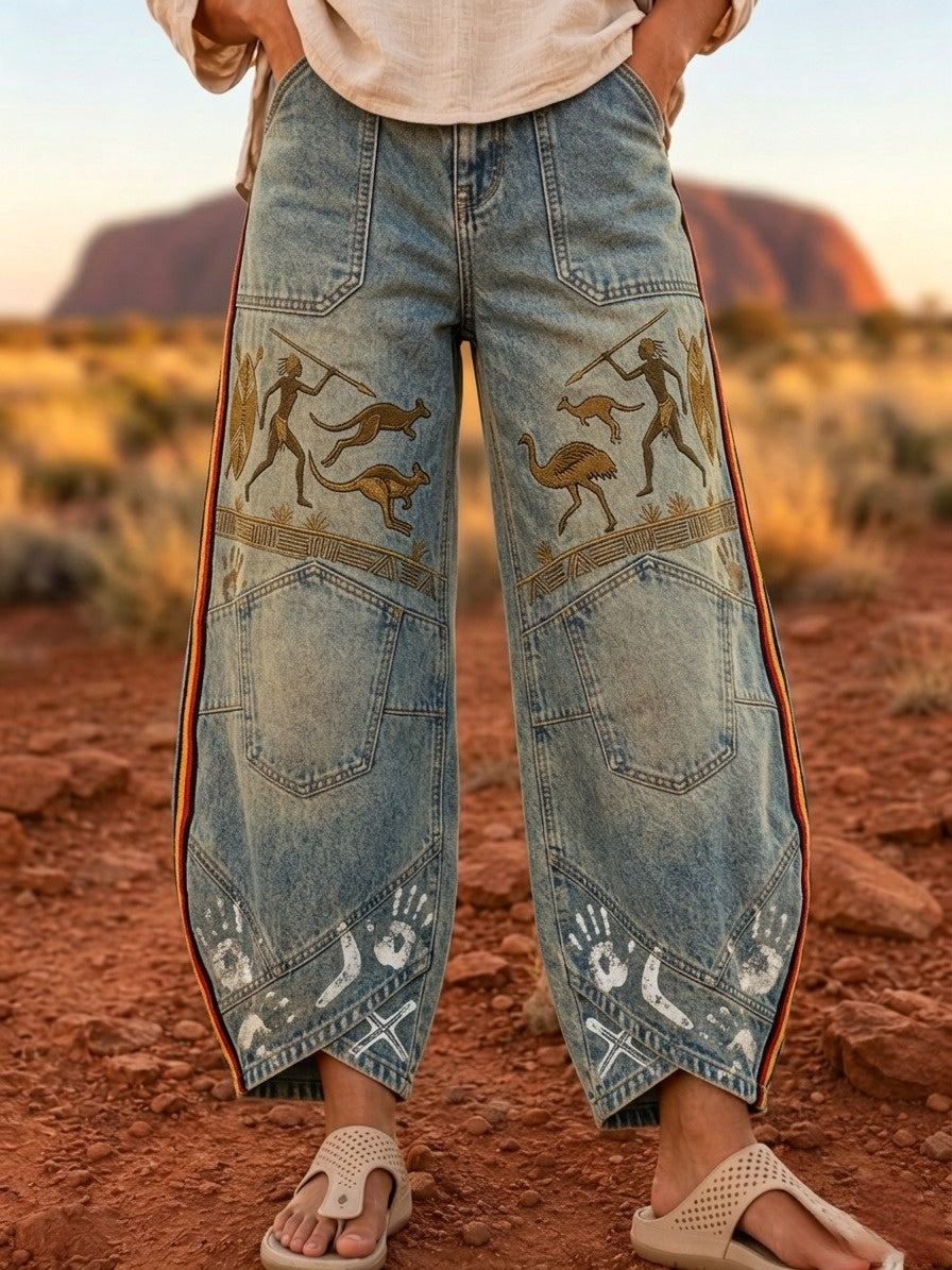 Women's Naidoc Week Art Print Flared Trousers