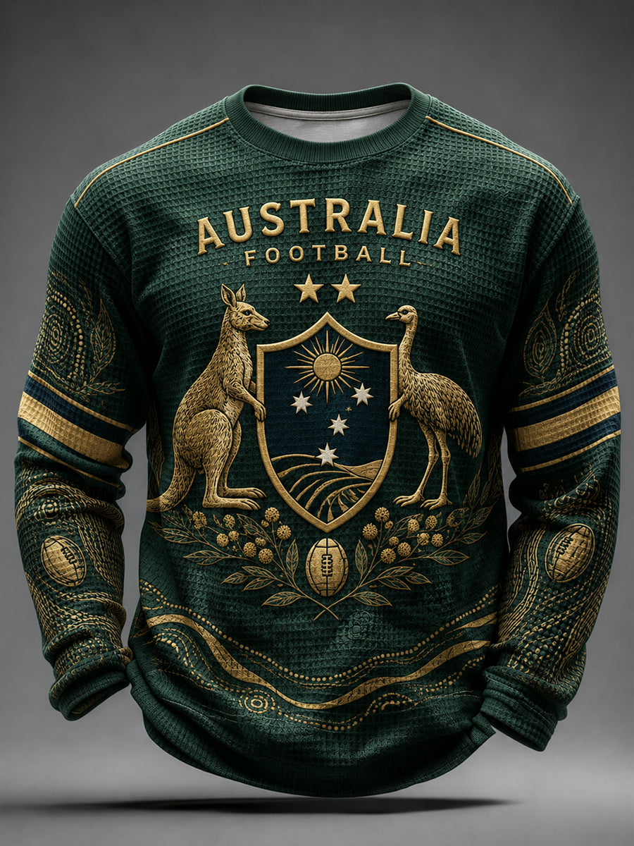 Men's Australia Football Waffle Long Sleeve T-Shirt