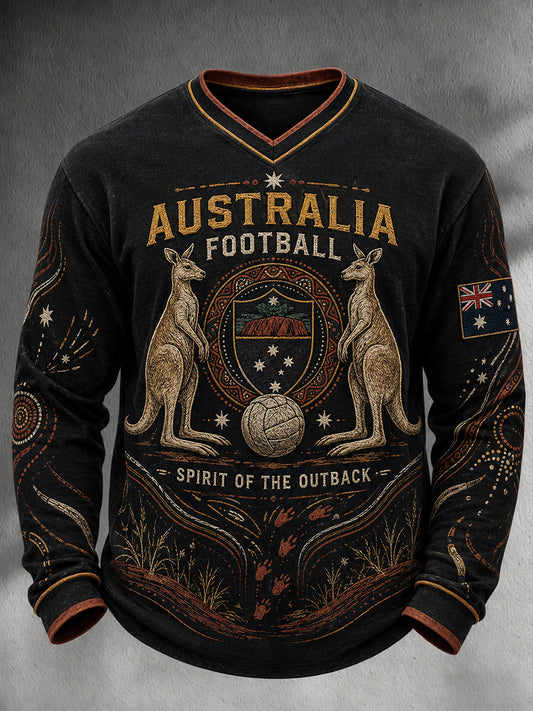 Men's Australia Football Waffle Long Sleeve T-Shirt