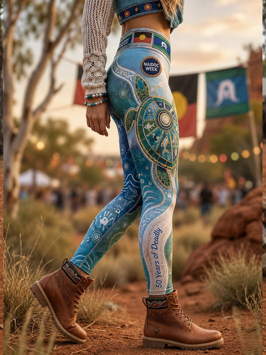 Women's Australia Naidoc Week High-Waisted Slim Fit Casual Leggings