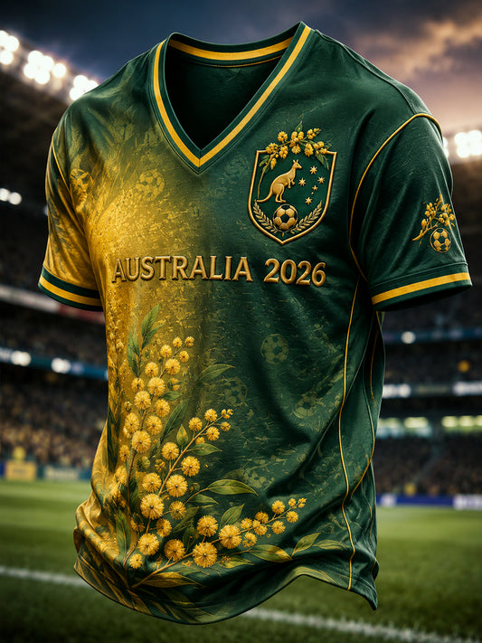 Men's Australia Football V-neck T-shirt