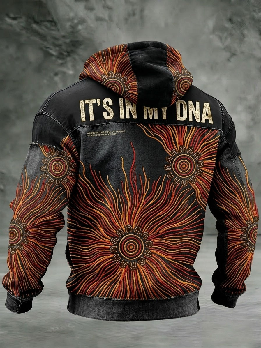 Men's AU Aboriginal Culture IT'S IN MY DNA  Printed Hooded Sweatshirt