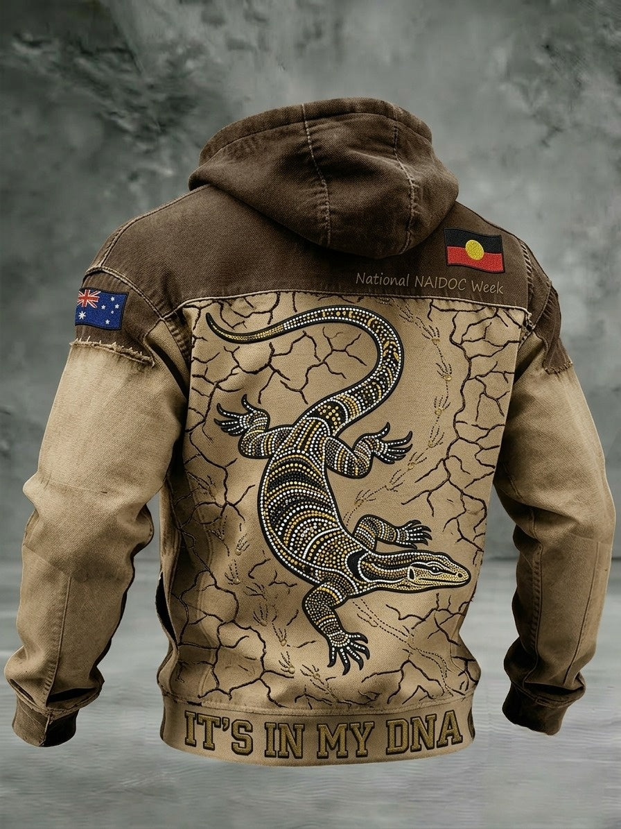 Men's AU Aboriginal Culture IT'S IN MY DNA  Printed Hooded Sweatshirt