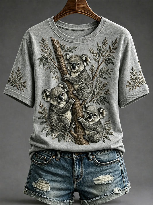 Women's Koala Print Casual T-shirt