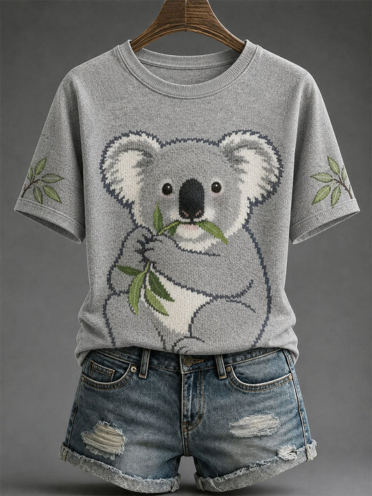 Women's Koala Print Casual T-shirt