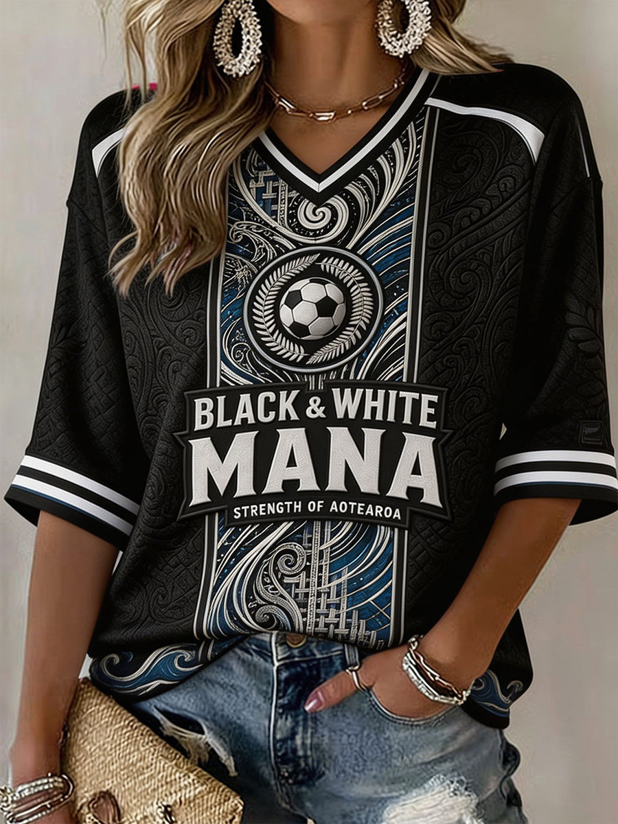 Women's NZ Football Lover Art Printed T-shirt
