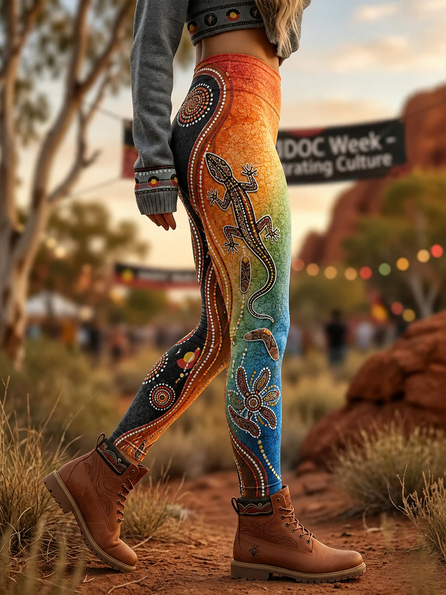 Women's Australia Naidoc Week High-Waisted Slim Fit Casual Leggings