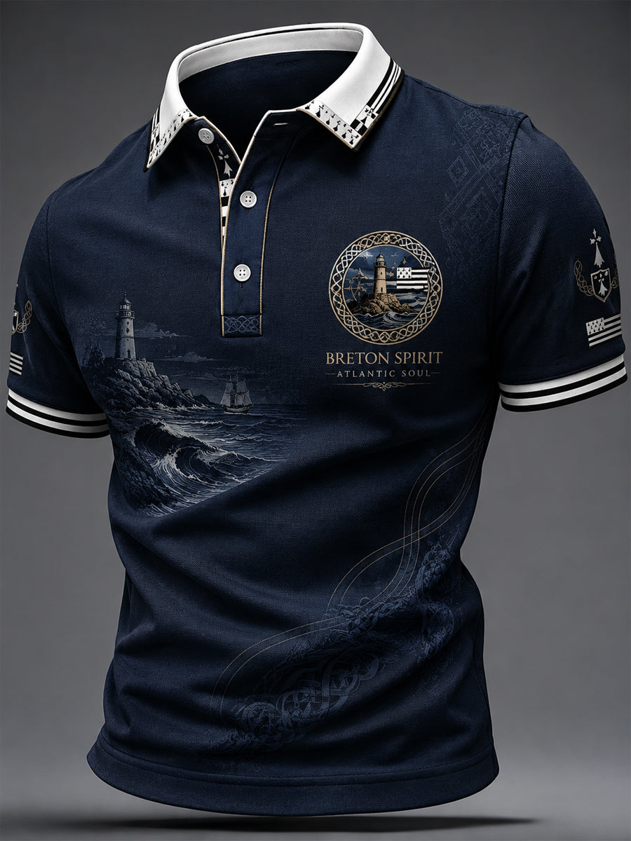 Men's France Brittany Celtic Print Casual Top