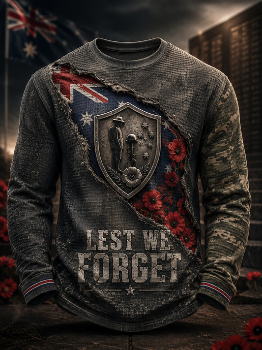Men's Australian Veterans' Memorial  Waffle Long Sleeve T-Shirt