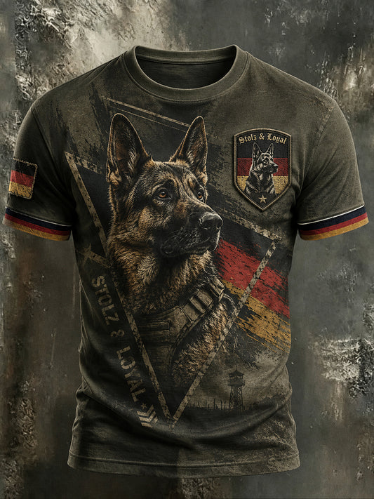 For German Shepherd Lovers Casual Printed T Shirt