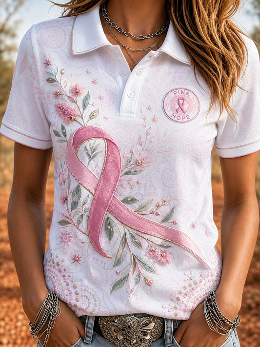 Women's Australian Breast Cancer Awareness Polo T-Shirt