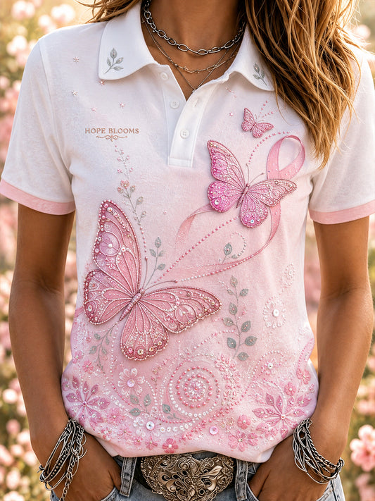 Women's Australian Breast Cancer Awareness Polo T-Shirt