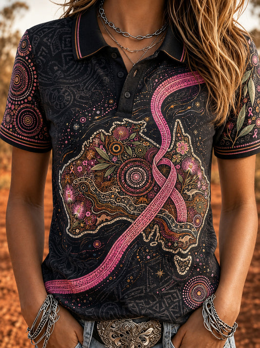 Women's Australian Breast Cancer Awareness Polo T-Shirt