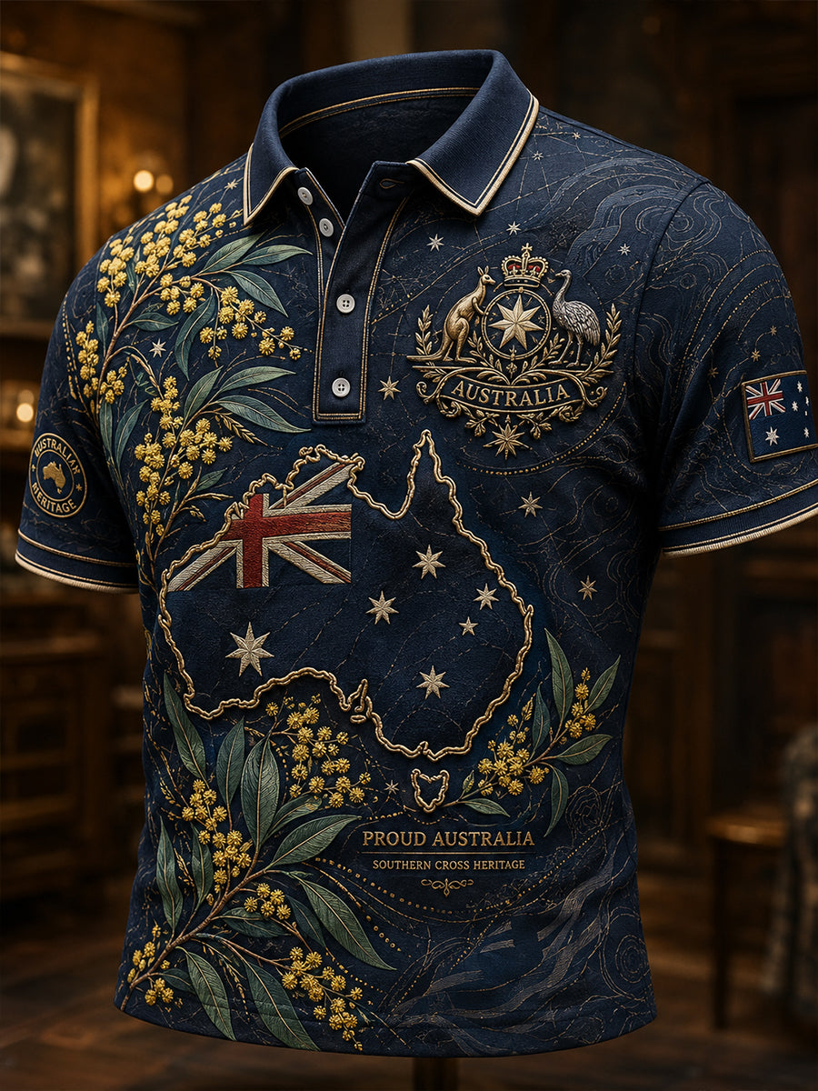 Men's Australia Flag Art Short Sleeve Shirt