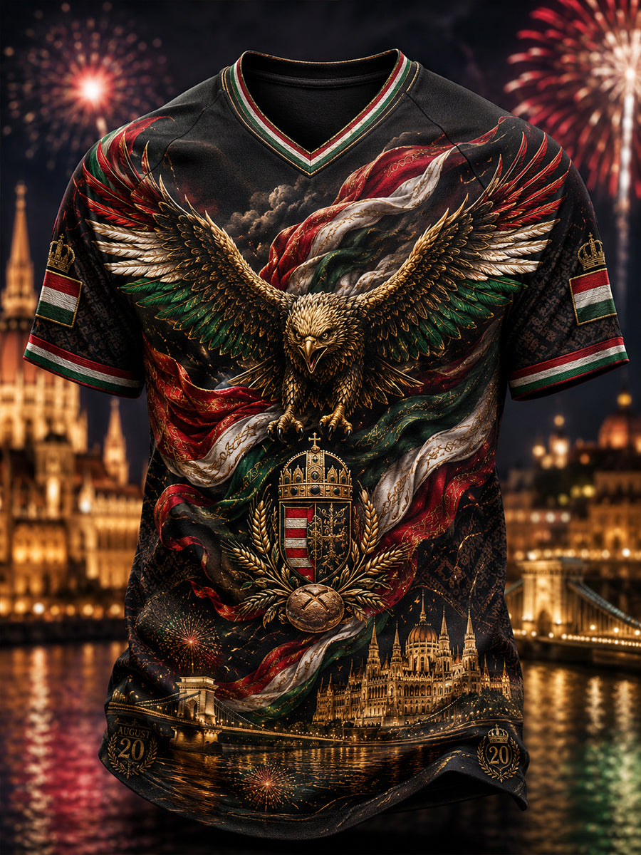 Men's Hungary Saint Stephen V-neck T-shirt
