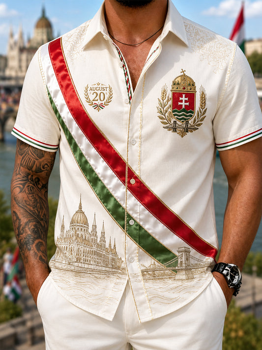 Men's Hungary Saint Stephen Shirt Short Sleeve