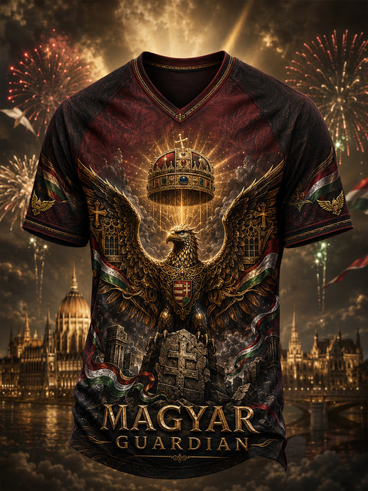 Men's Hungary St. Stephen's Day V-neck T-shirt