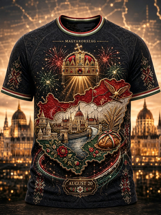Men's Hungary St. Stephen's Day Short Sleeves T-Shirt