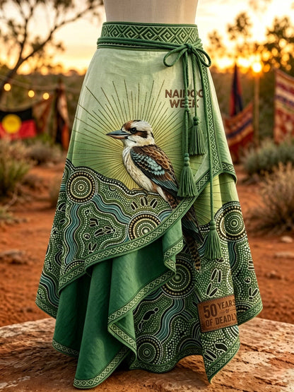 Women's Australia Naidoc Week Art Printed Irregular Skirt