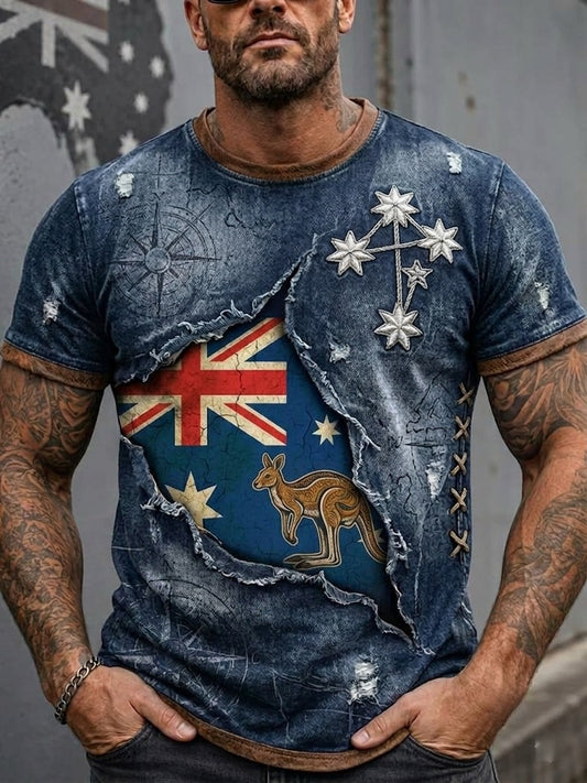 Men's Australia Pride Art Printed T-shirt