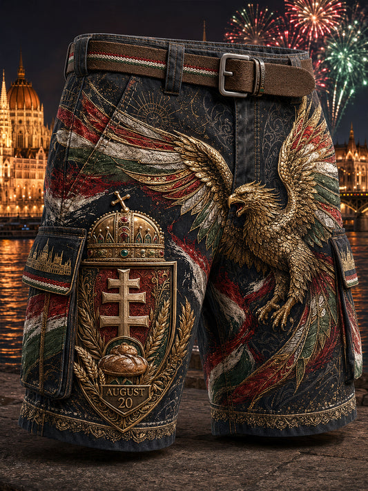 Men's Hungary St. Stephen's Day Art Print Casual Shorts