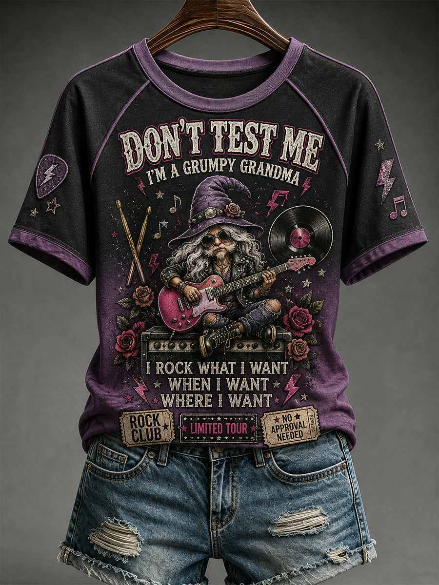Women's Witchy Woman Drum Club Round Neck Short Sleeve T-Shirt