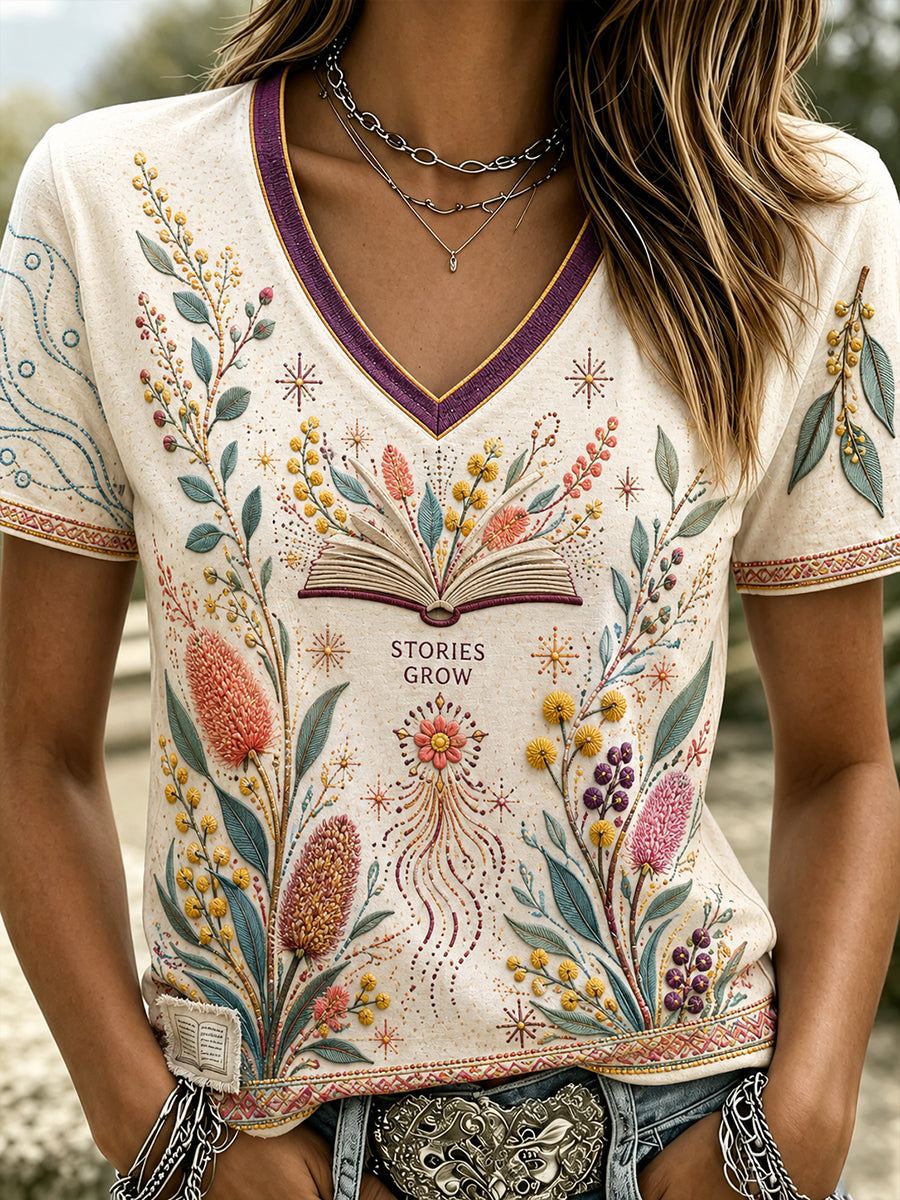 Women's Australia Indigenous Literacy Day V-Neck T-Shirt
