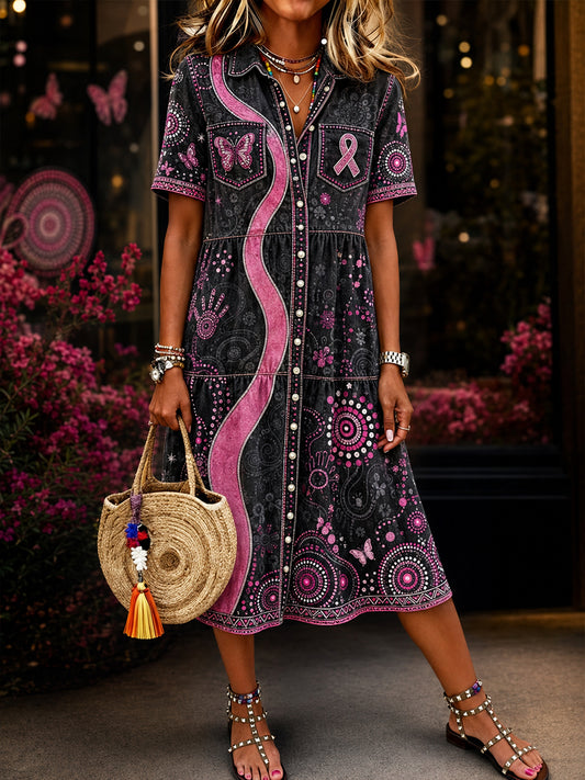 Vintage Lapel Pocket Dress