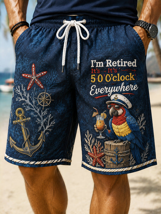 Men's Vacation Navy Casual Shorts