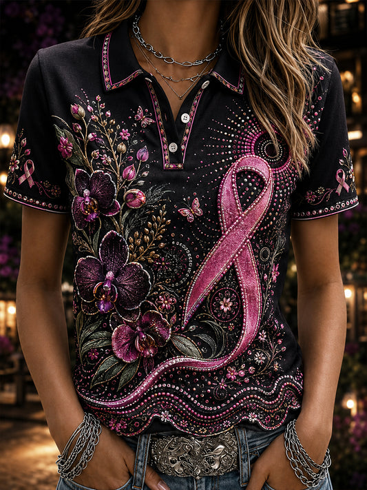 Women's Australia Breast Cancer Awareness Polo T-Shirt