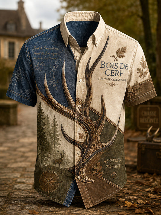 Men's French Hunting Season Casual  Shirt Short Sleeve