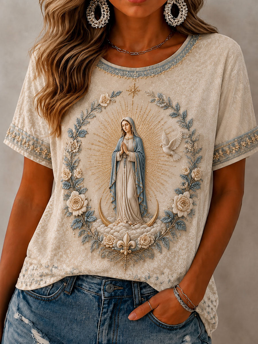 Women’s Feast of the Assumption Art Print Casual T-Shirt