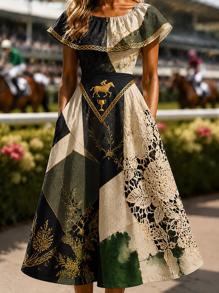 Women's Vintage Melbourne Cup Australian Horse Racing Dress