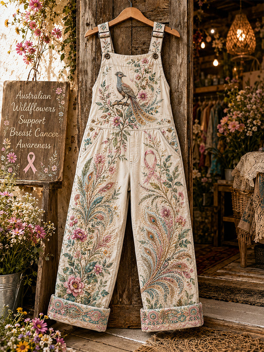 Women's Breast Cancer Awareness Australia Art Print Casual Overalls