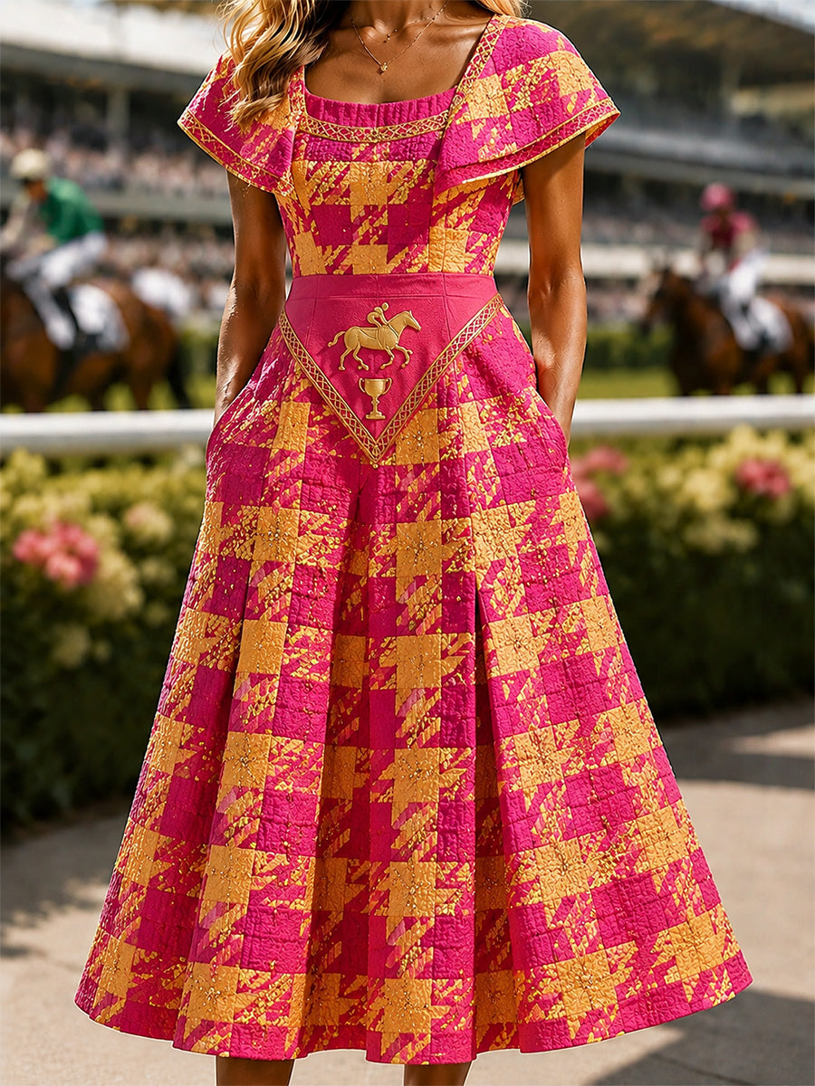 Women's Vintage Melbourne Cup Australian Horse Racing Dress