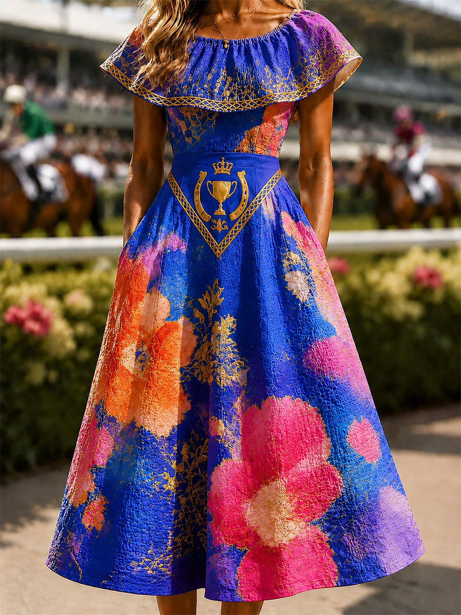 Women's Vintage Melbourne Cup Australian Horse Racing Dress